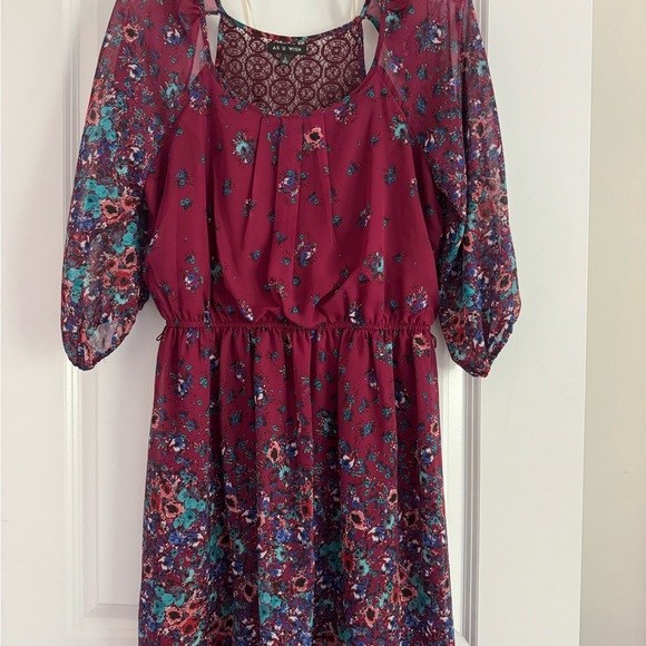 As U Wish Dresses & Skirts - As U Wish Burgundy Lace Dress Size L